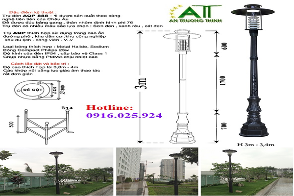 cột đèn sân vườn chịu mưa