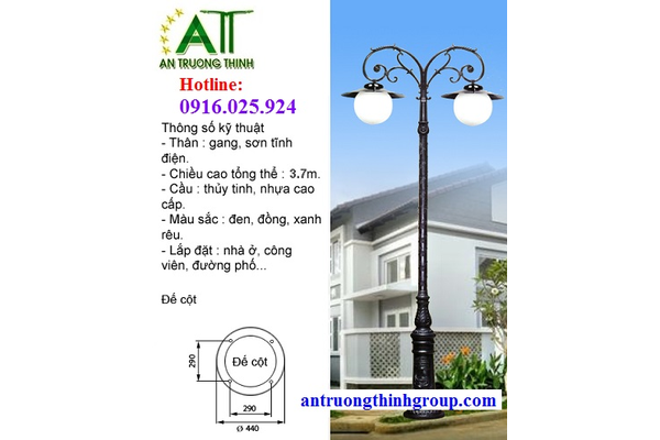 Lắp cột đèn sân vườn
