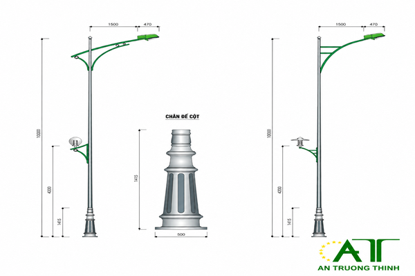 tiêu chuẩn cột đèn đô thị