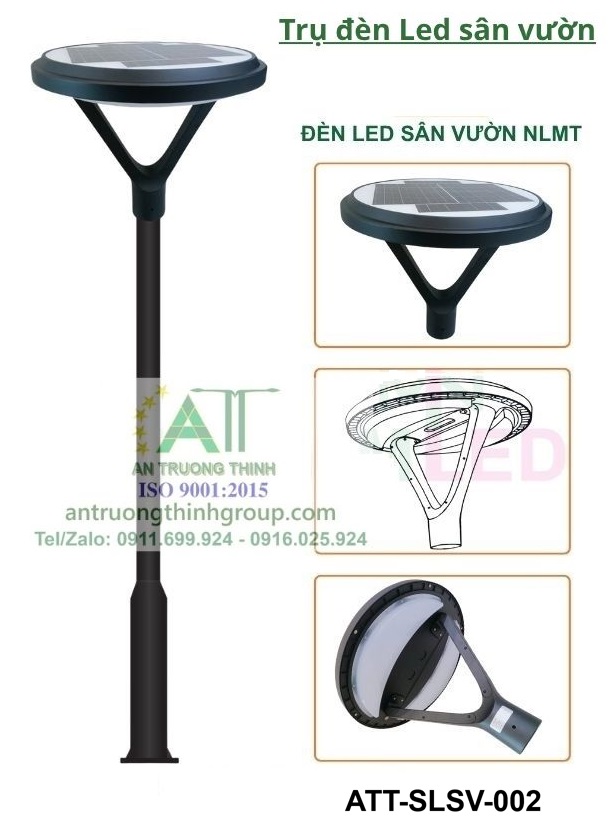 Cột Đèn Led Năng Lượng Mặt Trời Trang Trí Sân Vườn Cao 2m, 3m