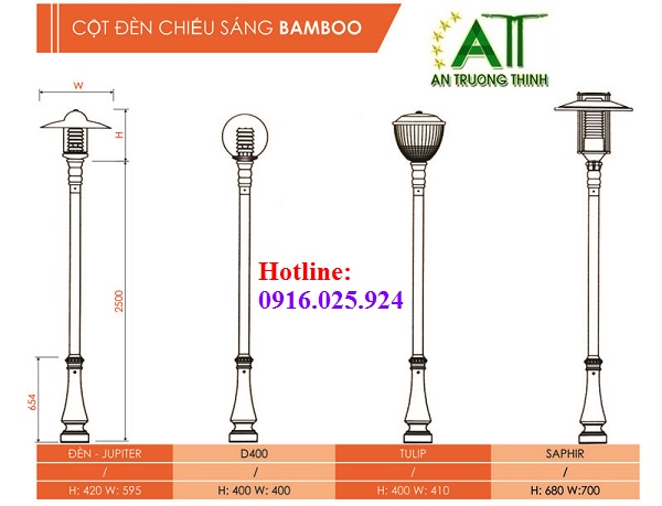 Cột Đèn Trang Trí Công Viên Bamboo