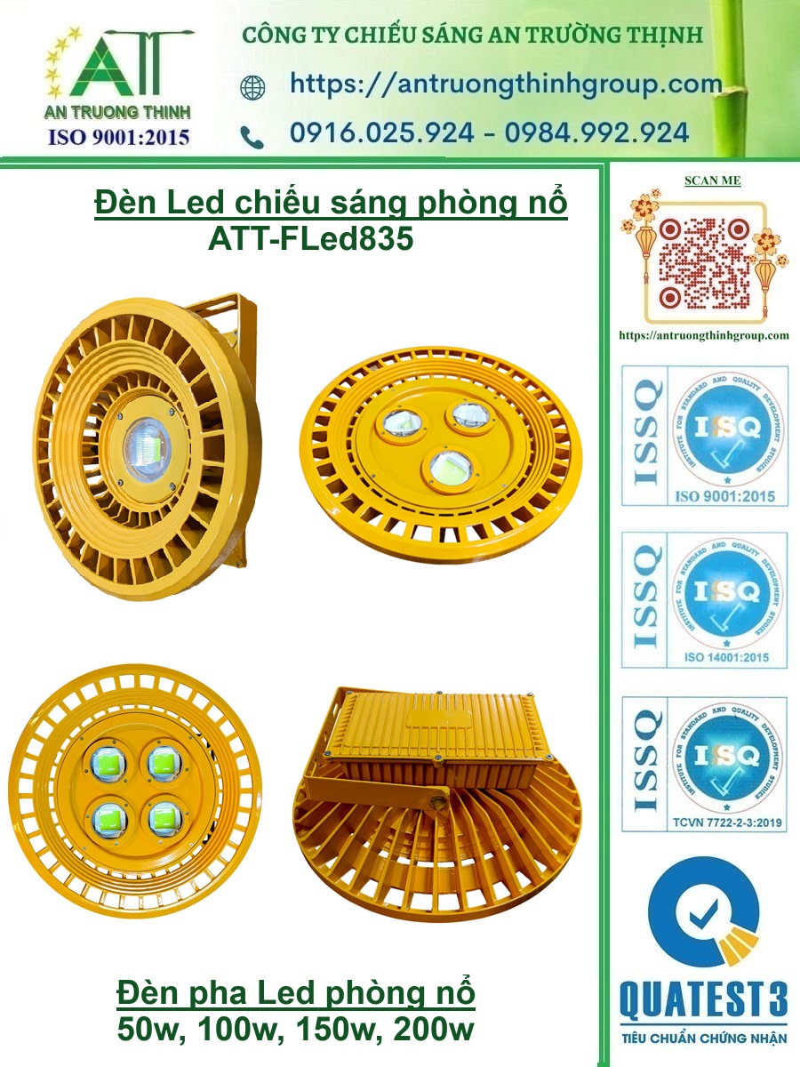 Đèn Led Chiếu Sáng Phòng Chống Cháy Nổ 50w, 100w, 150w, 200w ATT-FLed835