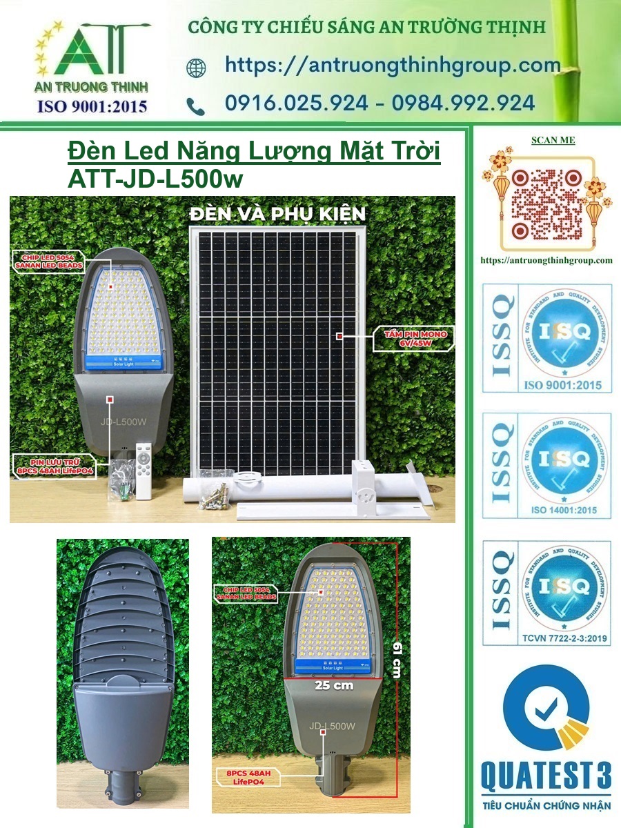 Đèn Led Năng Lượng Mặt Trời 500w, 1000w Chiếu Sáng Đường Phố