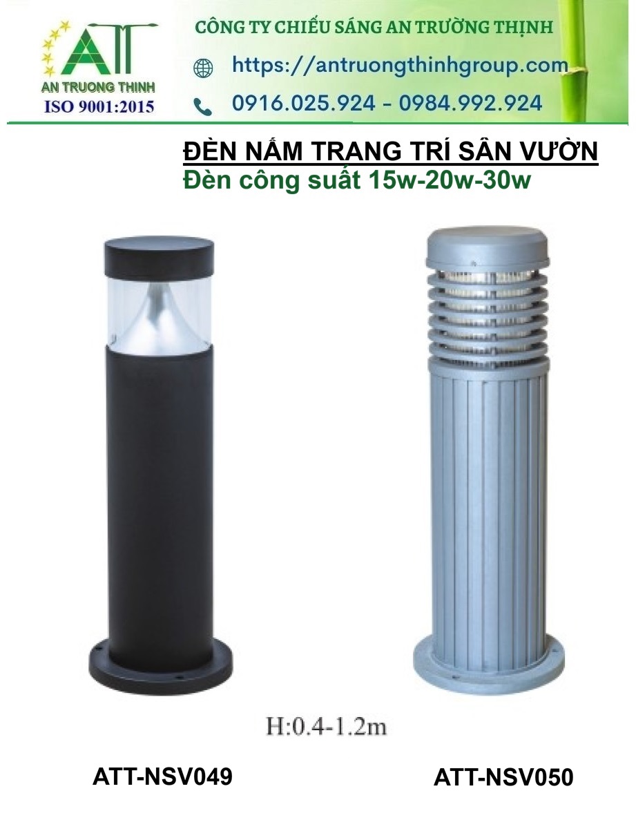 Đèn Led Trang Trí Sân Vườn, Đèn Nấm Trang Trí Cao 0.6m- 1m- 1.2m