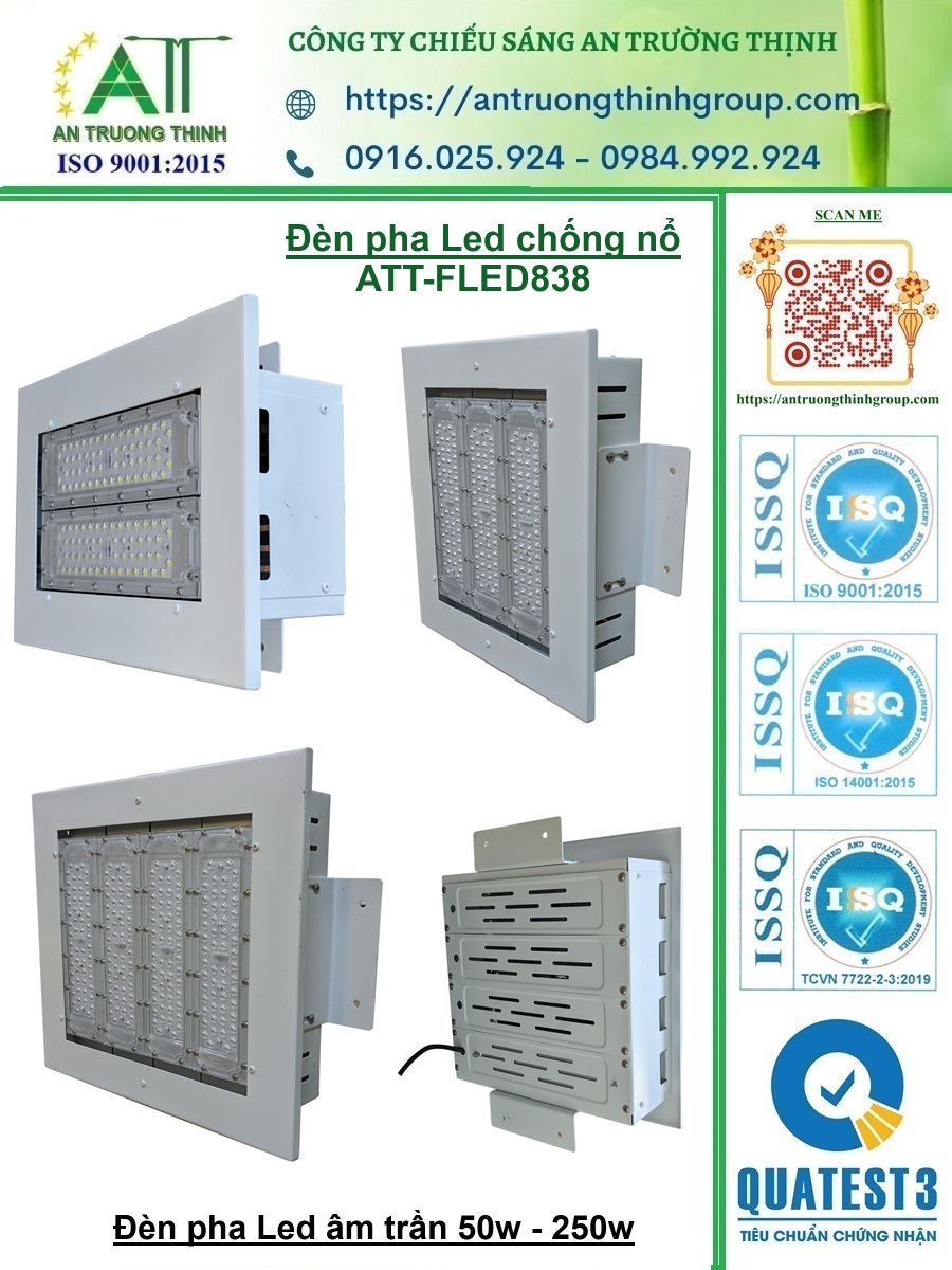 Đèn Pha Led Âm Trần Phòng Chống Cháy Nổ 100w, 150w, 200w ATT-FLed838