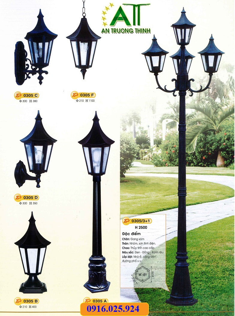 Cột đèn sân vườn chịu mưa