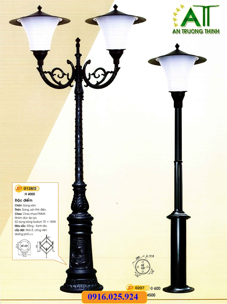 Cột đèn sân vườn hiện đại