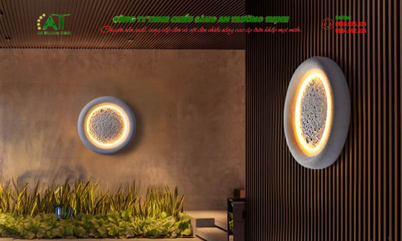 Đèn ốp tường vỏ ngoài bằng đá